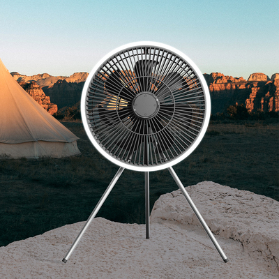Batterie 10000mAh ventilateur de table rechargeable ventilateur de lumière de tente de lanterne LED de 12 pouces