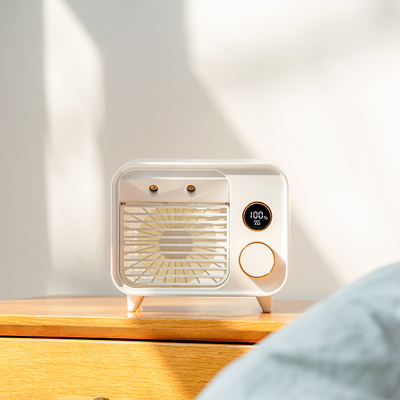Ventilateur de refroidissement d'air portable de 2000 mAh avec lumière de nuit chaude