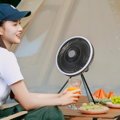 Les fans debout 5W 10000mAh de plancher rechargeable ont mené la fan légère à télécommande