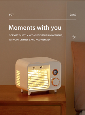 USB Mini Portable Wireless Fan Cooler avec le jet de lumière et de brume de nuit de LED