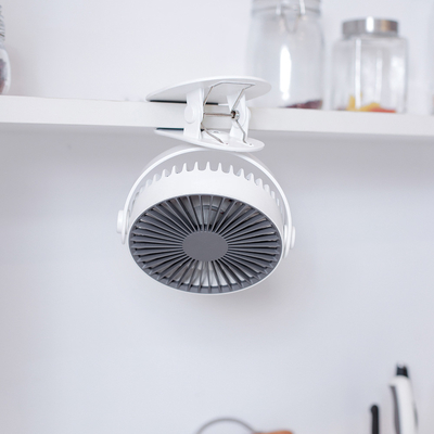 Mini USB fan tournante portative rechargeable de 360 degrés de 5 Vane Desk Clip On Fan